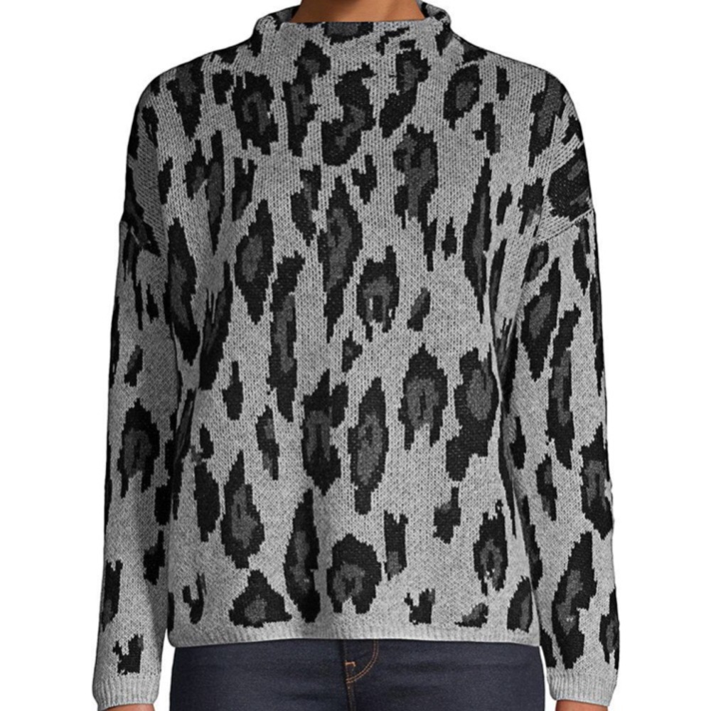 Women’s ply cashmere leopard cashmere sweater